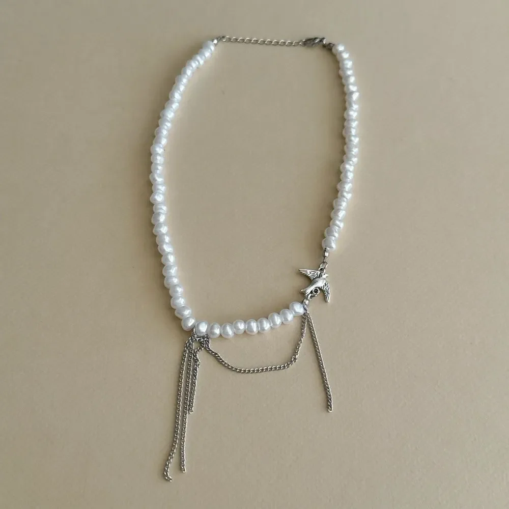 Pearl bird necklace #2319